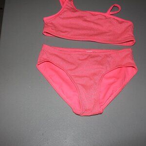 Pink & Silver 2 Pcs Justice Bikini Swimsuit Size 12